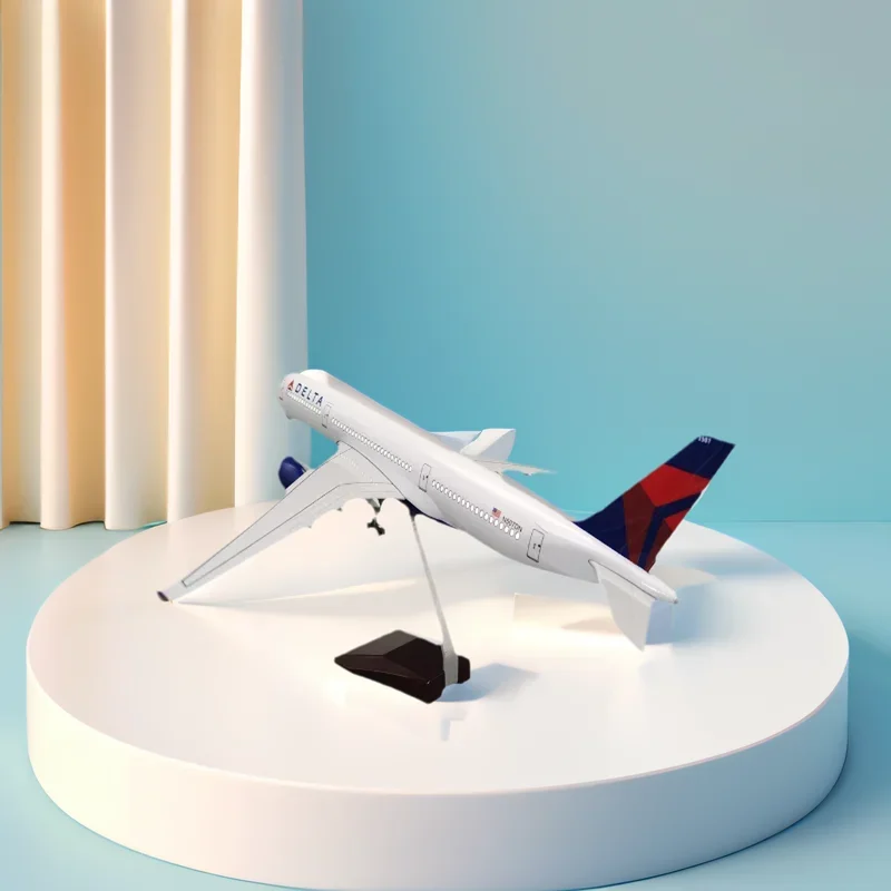 

NEW 1/142 Scale 47CM Airplane Airbus A350 Delta Airline Model LED Light & Wheel Landing Gear Plastic Resin Plane Model Toy