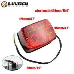 Tail Light LED Rear Brake Lights Plastic Stop Indicator Universal For Electric Motorcycle Accessories ATV Go Kart Motorbike Moto