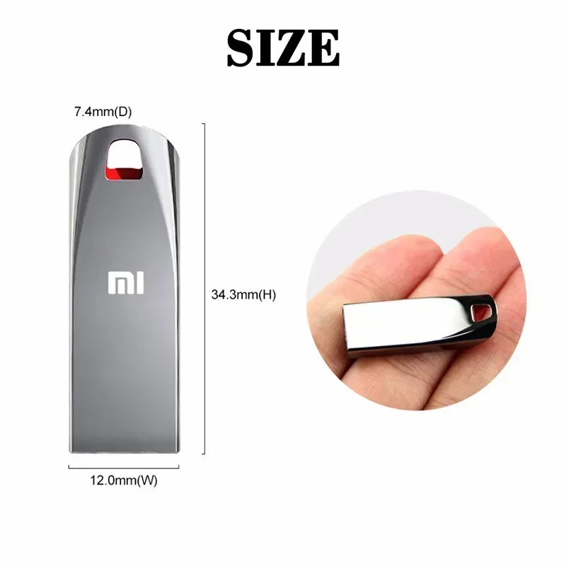 Xiaomi-Metal USB 3.0 Flash Drives, Pendrive de Alta Velocidade, 512GB USB Drive, Disco de Memória SSD Portátil, Adaptador Tipo C, 2TB, 1TB