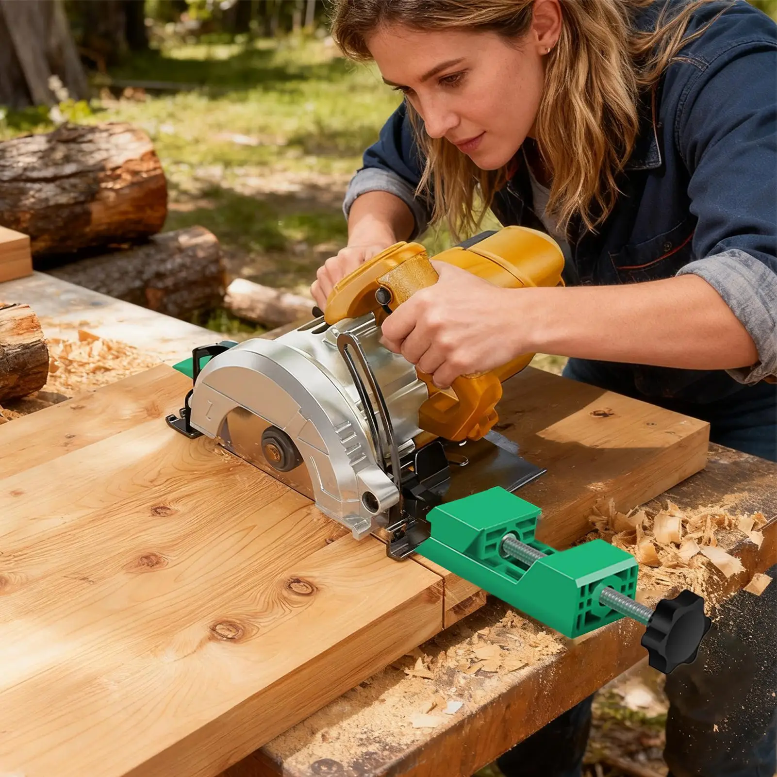 

Портативный режущий станок, направляющая для циркулярной пилы, встроенный инструмент для измерительного станка Sawhorse, рабочая рама, подставка для деревообработки