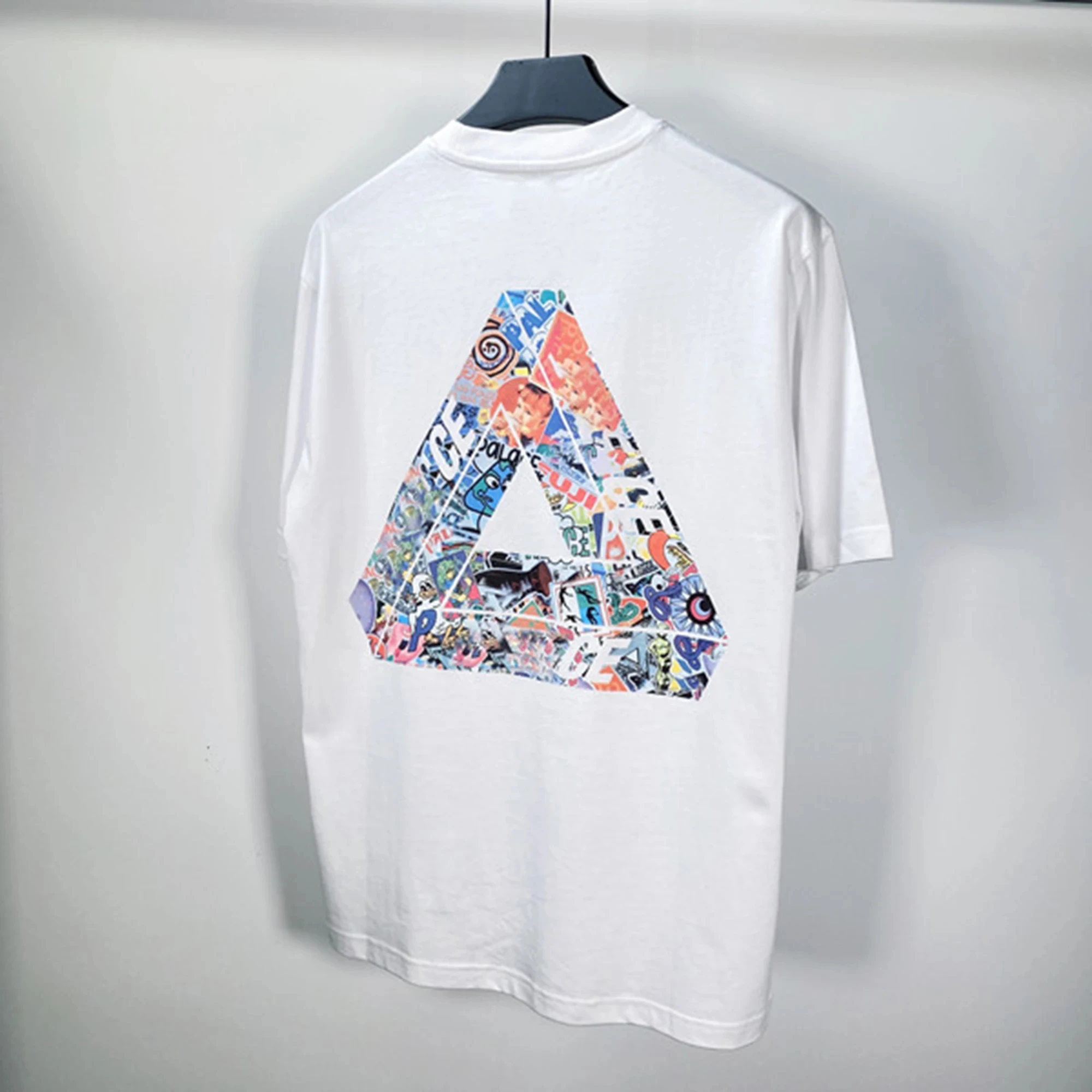 Triangle Logo High Quality Cotton Men T-shirt Fashion Brand Tees Summer Casual O-neck Short Sleeve Women Oversized T Shirt Tops