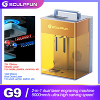 SCULPFUN G9 Laser Engraver with protective cover 2W Infrared+10W Diode Blue Dual 5000mm/s Ultra High Speed laser Engraving
