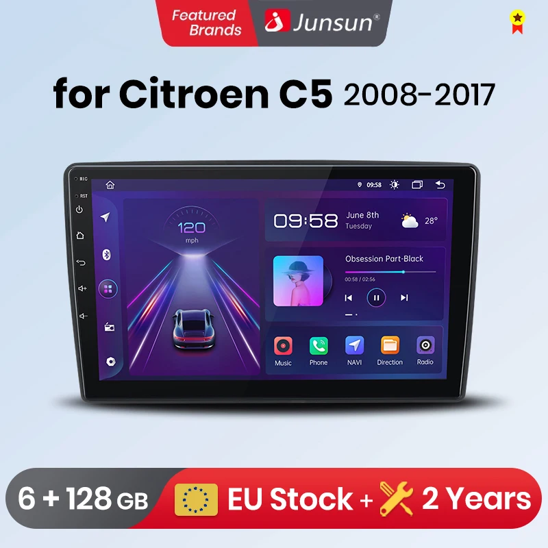 Junsun V1 Plus For Citroen C5 2008 - 2017 Car Radio wireless CarPlay Android Auto car intelligent systems No 2 din 2din DVD