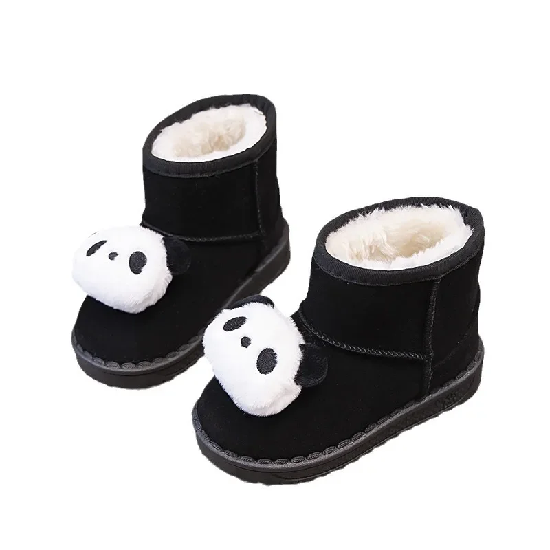 Stivali da neve caldi Stivali da ragazza di nuova moda Stivali invernali da cartone animato carino Scarpe da bambino versatili quotidiane Scarpe da ragazza comfort con suola spessa Botas