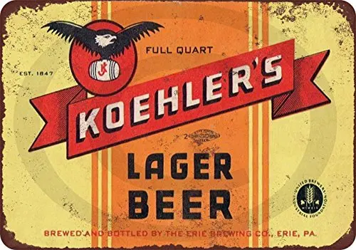 Custom Kraze Koehler's Lager Beer Reproduction Metal Sign  Made in The USA