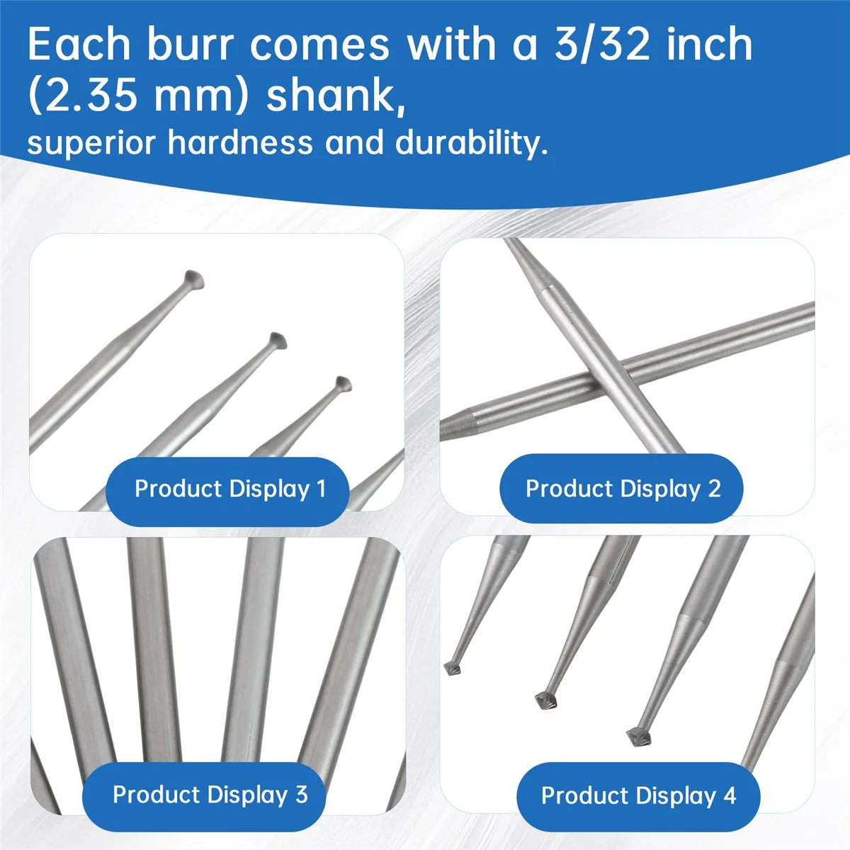 

ABLK 6Pcs 90º Burr Set - 3/32Inch Shank Jewelry Making Setting Burs for Lapidary 008-023