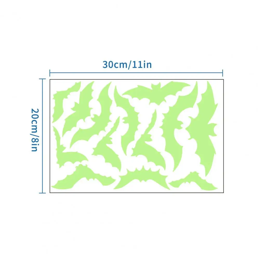 Pvc Wall Stickers Glowing Wall Stickers Glow Dark Wall Stickers Waterproof Self-adhesive Pvc Decals Glitter Bat for Bedroom view 3