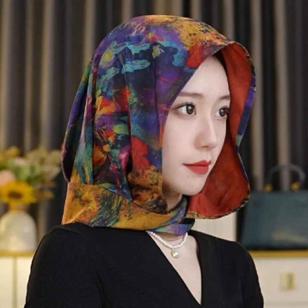 New Fashion Sun-Resistant Women Turban Breathable Soft Baotou Hat Simulation Silk Scarf Spring Summer