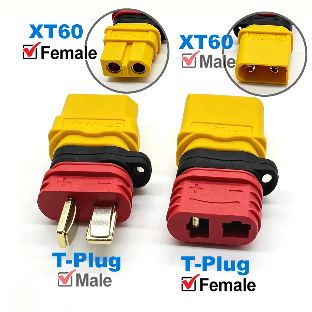 1-8pcs XT60 to Deans Plug Female/Male T plug to XT60 Connector Adapter for Car Plane Helicopter Quadcopter Lipo Battery RC parts