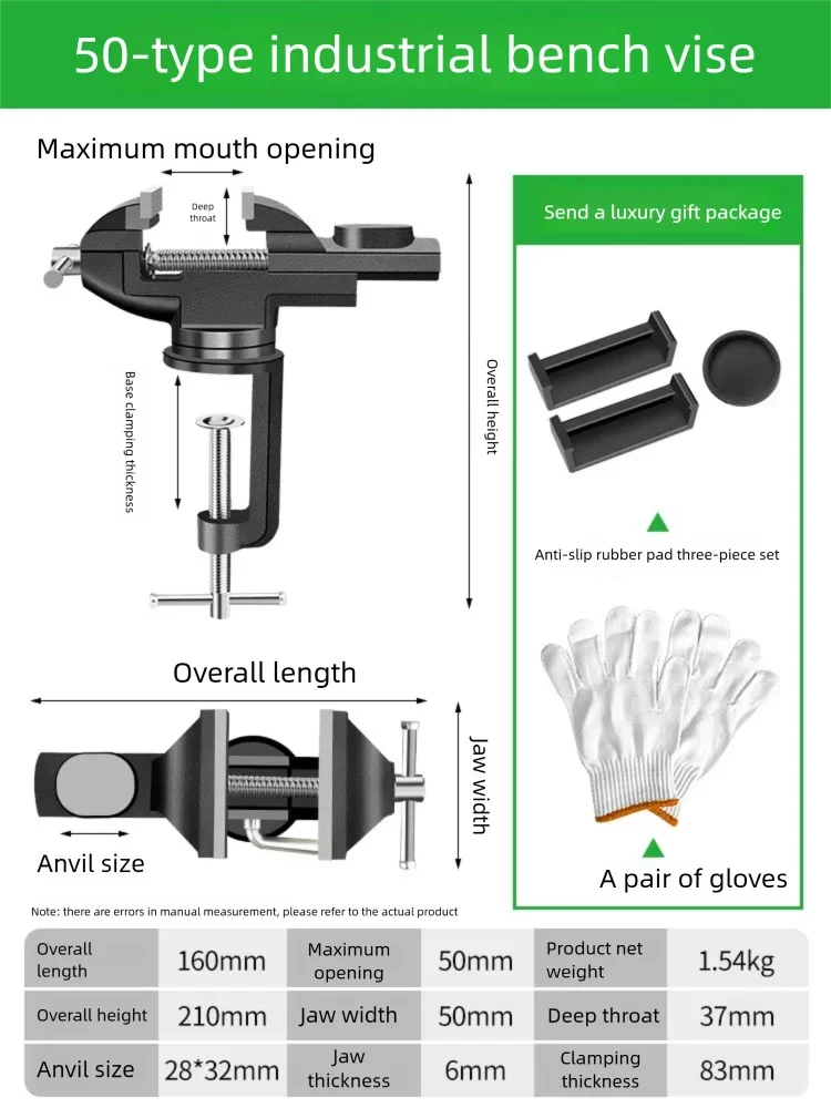 360-Grad-Mini-Tischschraubstock, drehbarer Klemmhalter, universeller Schraubstock, Desktop-Schraubstock, Reparatur, Holzarbeiten, Schmuckherstellung, Handwerkzeug – Detail 1