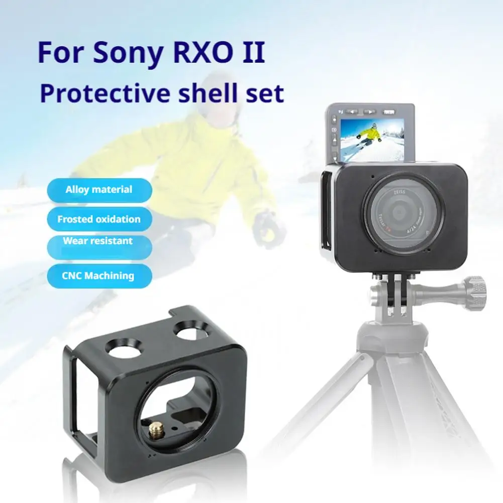 알루미늄 합금 보호 케이지 + 37mm UV 필터 렌즈 + 소니 RX0 / RX0 II P0C4용 나사 및 스크루드라이버 포함 렌즈 햇빛 가리개