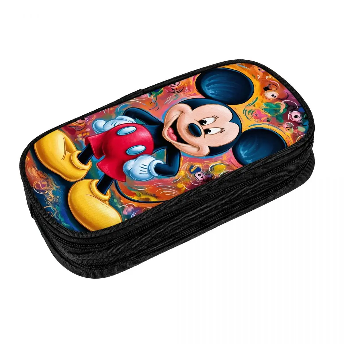 ミッキーマウス落書き鉛筆ケースビッグ鉛筆ポーチ少年少女ジッパーかわいいスクール鉛筆ケースグラフィック文具オーガナイザー