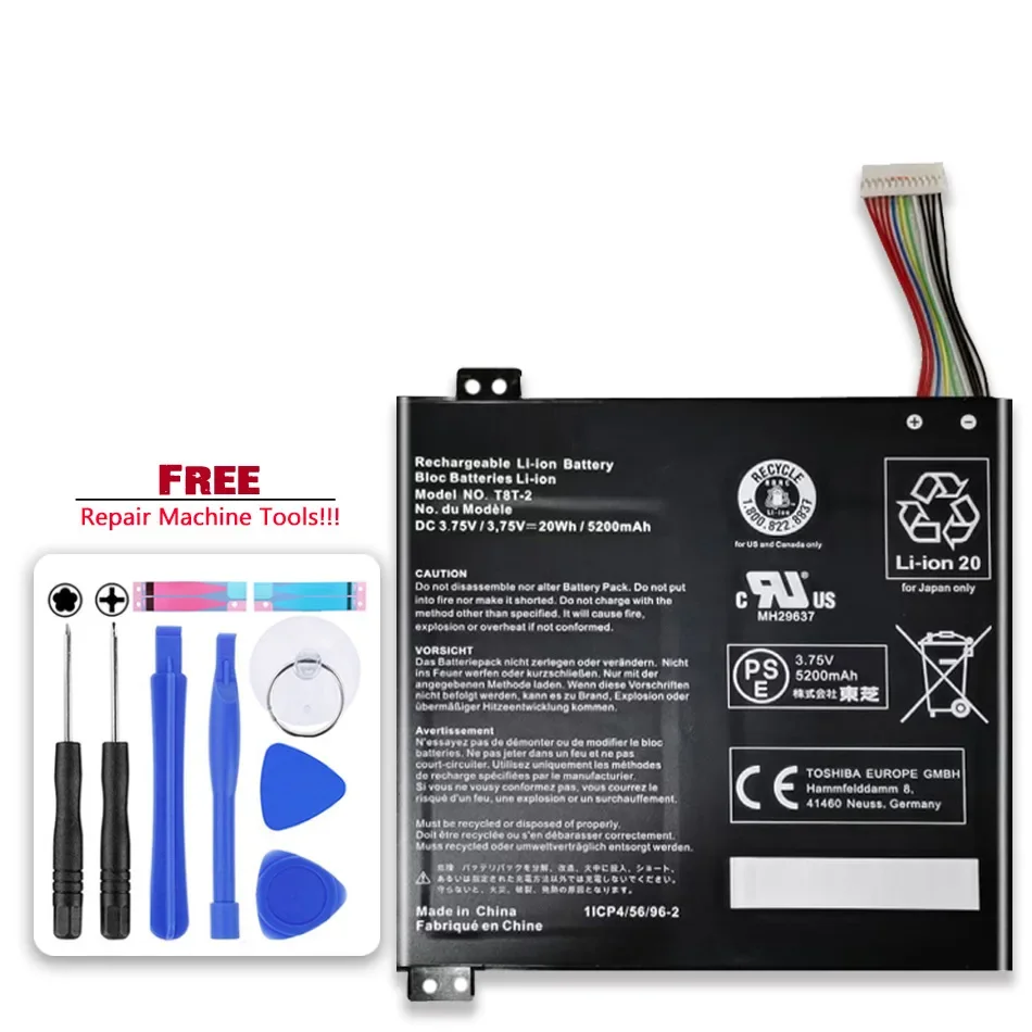 

Аккумулятор T8T-2 5200mAh для Toshiba Satellite Click Mini L9W-B A000381560, T10TC, T8T-2 3,75 V 20WH