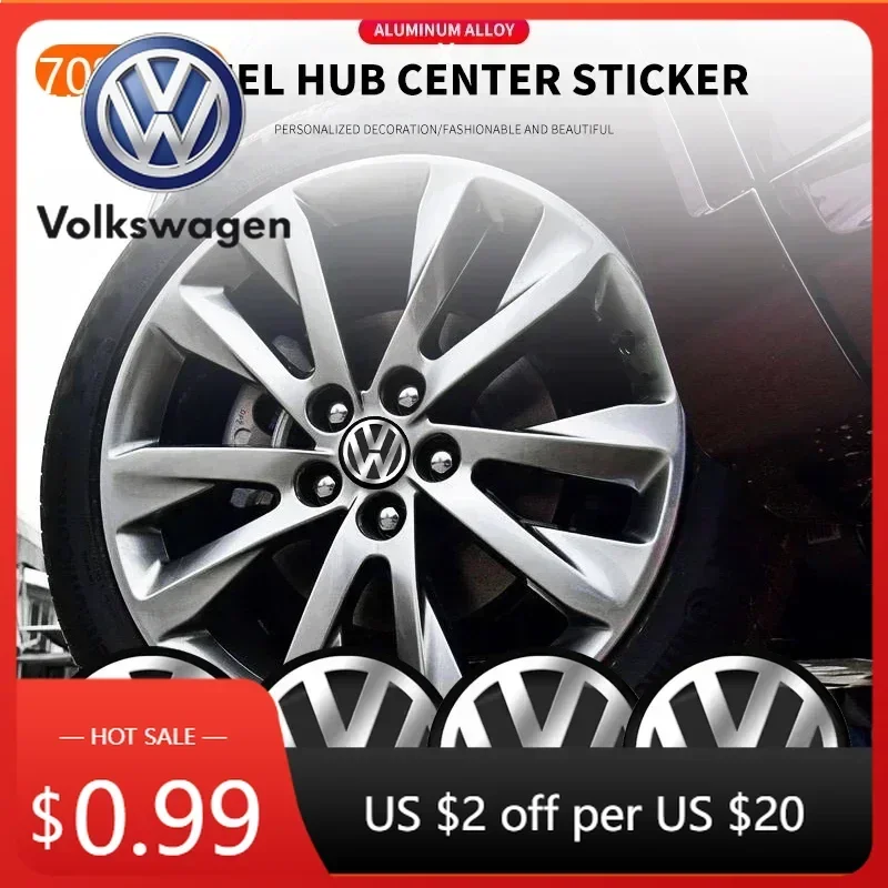 

For VOLKSWAGEN VW GTI B6 VW For Volkswagen 4Pcs 56mm New Car Wheel Stickers Center Hub Cap Car Emblem Badge Decal For Volkswagen