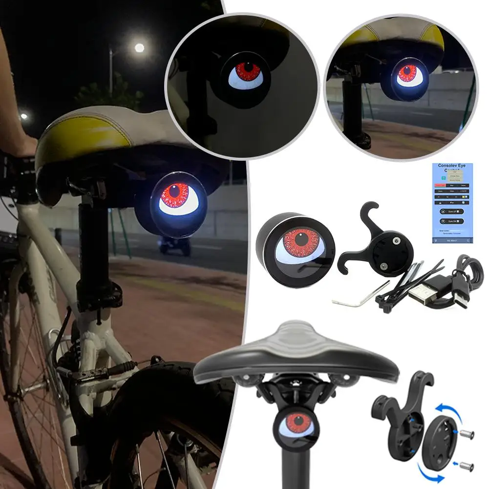 Dynamic LED Bicycle Tail Light Demon Eye Bike Light Headlight Assembly Waterproof USB Rechargeable Light Bicycle Accessories - Image 5