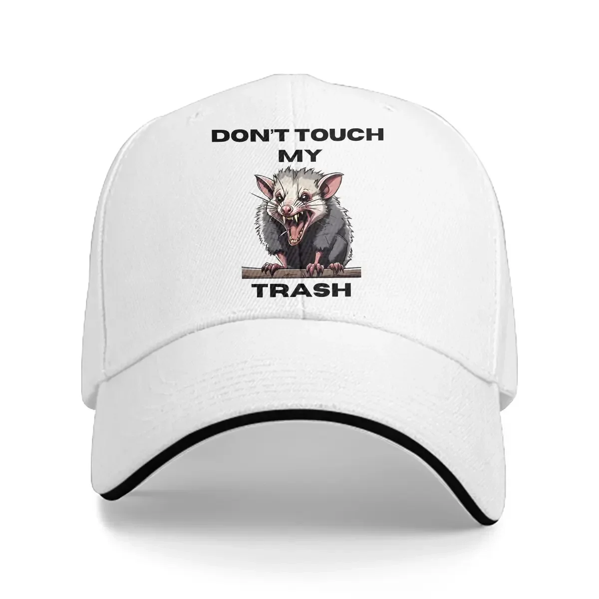 Pure Color Dad Hats DON't TOUCH MY TRASH Hat Sun Visor Baseball Caps Cute Possum Mouse Peaked Cap