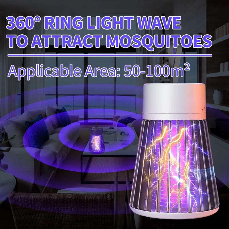 1PC Electric Shock Mosquito Killer Lamp Waterproof Two-in-One Bug Zapper For Bedroom Outdoor Use - Kills Moths Wasps Gnats More!