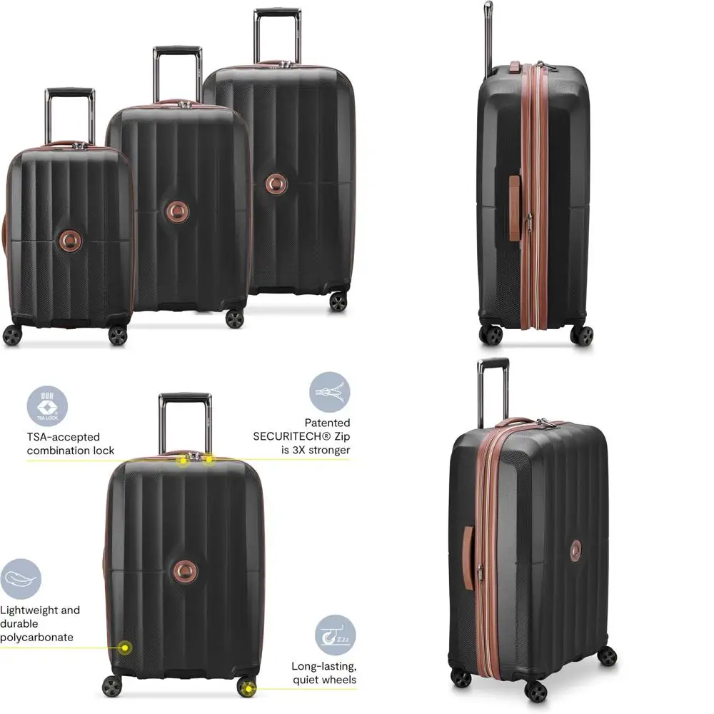 

Комплект багажа Paris Hardside расширяемый спиннер, черный, 3 предмета (21/24/28)