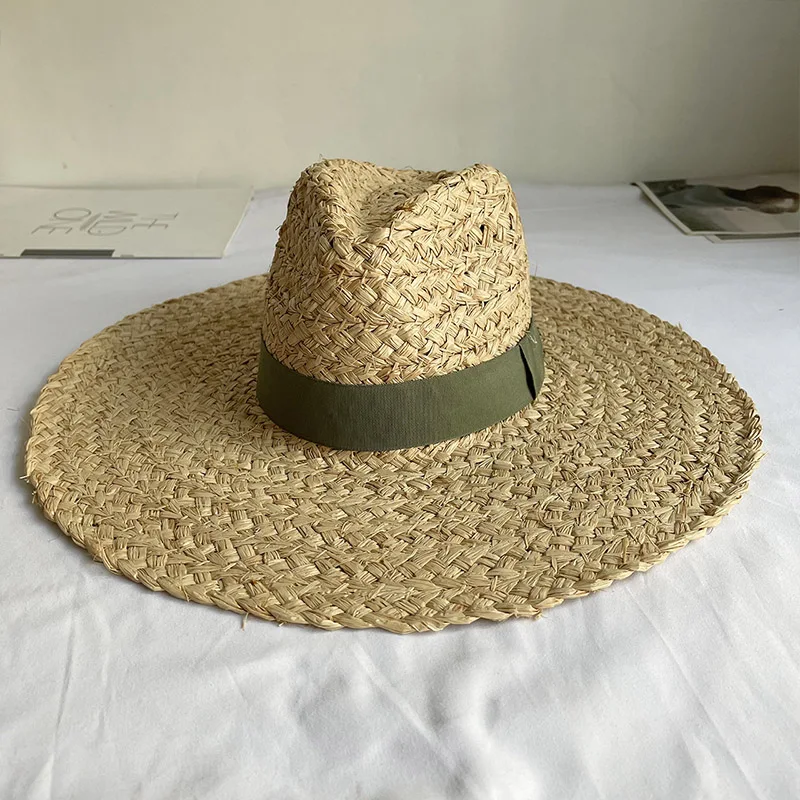 Fashion Handmade Women Summer Hat Wide Brim Raffia Hat Sun Protection Floppy Straw Hat Foldable Beach Hats Kentucky Derby Hat