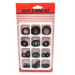 50PCS/LOT Rubber O Ring Black O-Ring Washer Seals Watertightness Assortment Different Size