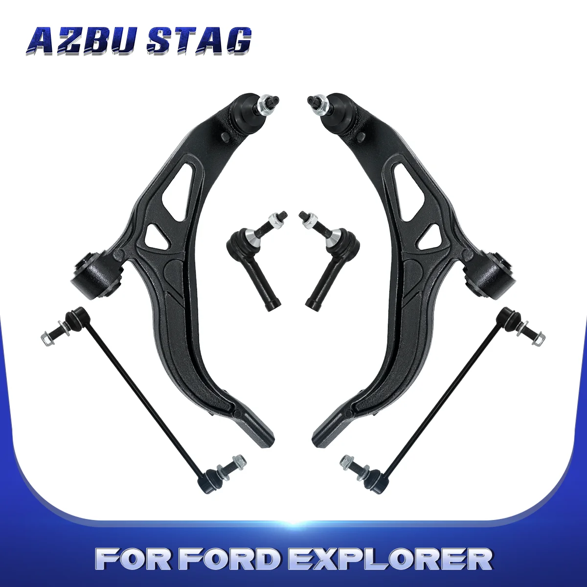 

AzbuStag 6Pcs Front Lower Left Right Control Arm Sway Bar Link for Ford Explorer Police 2011 2012 2013 2014 2015 2016 2017 2018