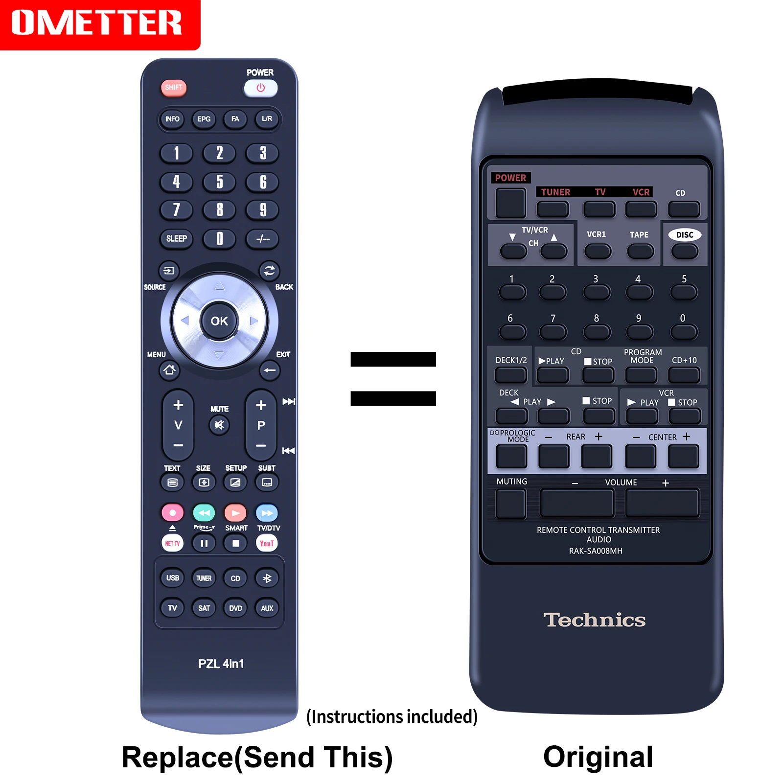 RAK-SA008MH Replacement Remote Control For Technics SAGX350 SDS2400 SCS2450