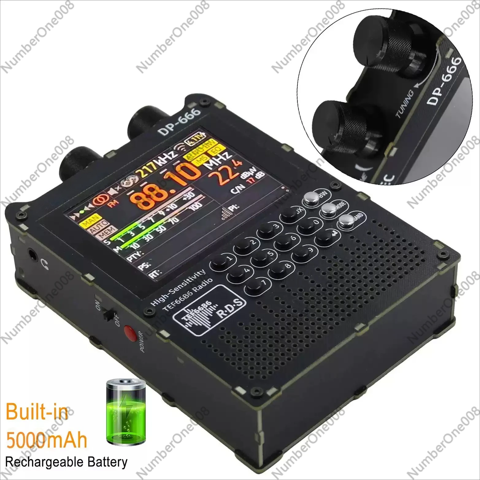 TEF6686 DSP Radio High Sensitivity Full Band FM LW MW SW Shortwave 2.8 Inch IPS Touch LCD Screen ESP32