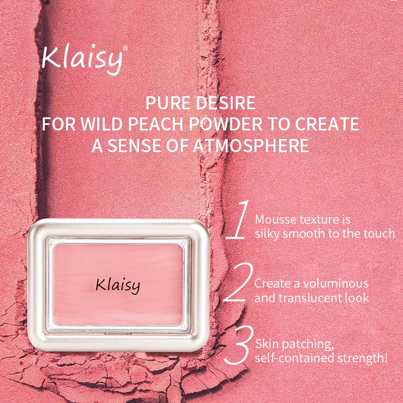 Klaisy 2 Colors Face Mousse Multi-Use Blusher Peach Cream Makeup Blush Palette Cheek Contour Cosmetics Blusher Makeup Rouge