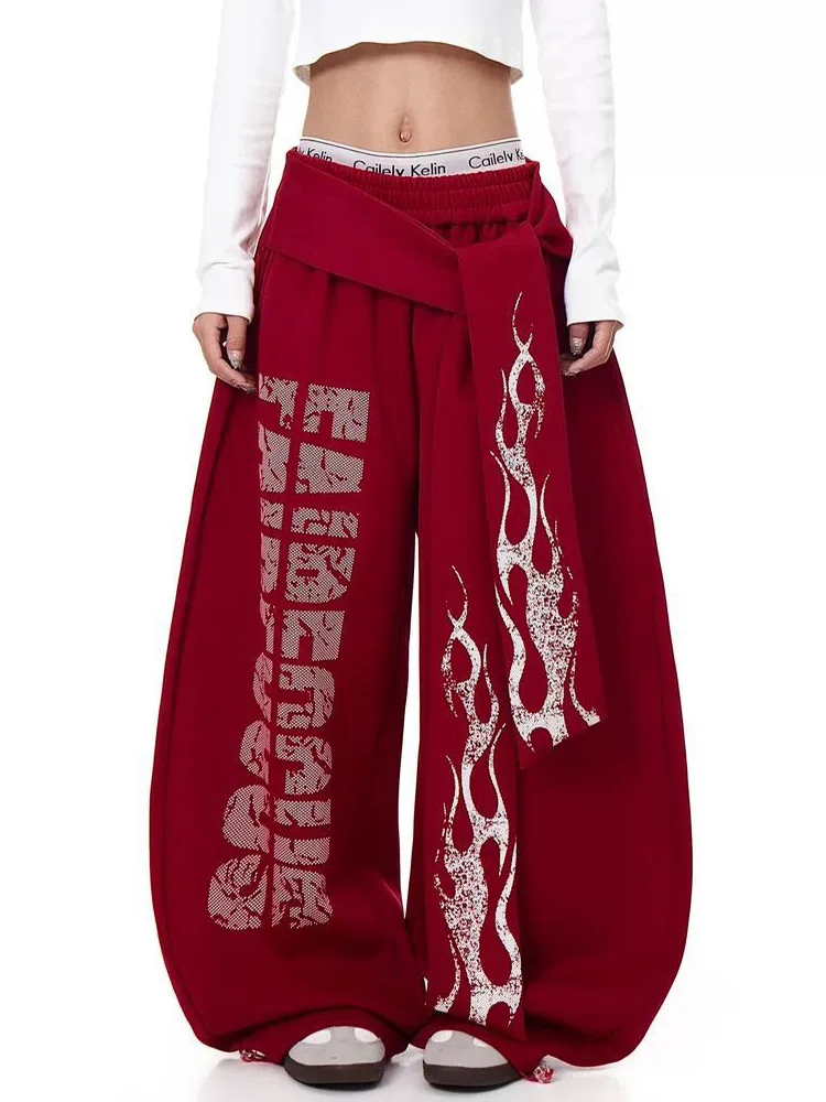 Belt Vintage Y2K Sweatpants Women Harajuku American Hip Hop Loose Wide Leg Pant Bf High Waist Vintage Spring Casual Trousers New 3 Belt Vintage Y2K Sweatpants Women Harajuku American Hip Hop Loose Wide Leg Pant Bf High Waist Vintage Spring Casual Trousers New 3