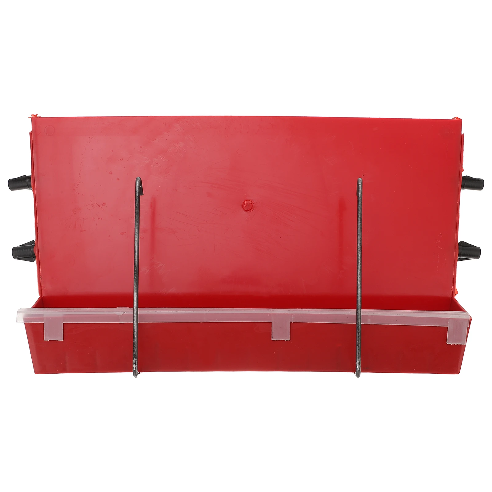 

Automatic Feeding Box 36cm Red Quail Cage Large Capacity Durable Plastic Poultry Chicken Food Dispenser Outdoor