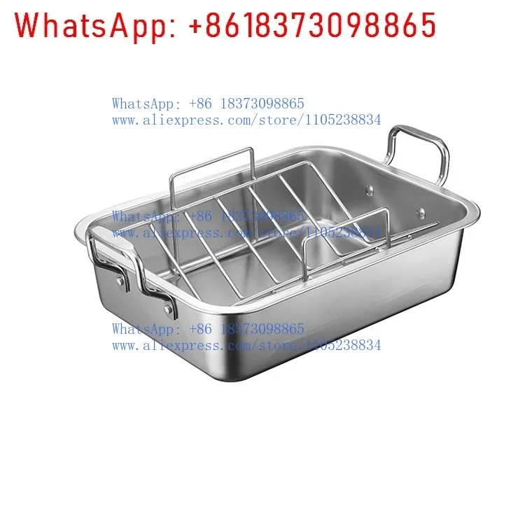 Dishwasher-safe 16-inch Rectangular Baking Pan, Non-stick Baking Pan, with Turkey and Ham Rack