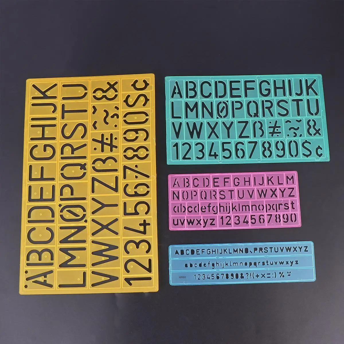 4 Pcs Letter Template Ruler Plastic Ideal for Graffiti Painting Alphabet Numbers Symbols Colorful Kids Tools Rulers
