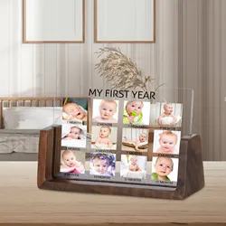 Personalized My First Year Photo Frame Baby Keepsake Picture Frame Gender Neutral Baby Milestones Nursery Decor for Boy Girl