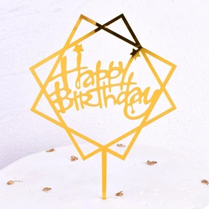 عيد ميلاد سعيد كعكة توبر ، أنماط مختلفة ، أسود وذهبي ، استحمام الطفل ، حفلة عيد ميلاد ، زينة علم الكيك ، 1 ، 10 قطع أفضل 6 مبيعات لتزيين الكيك رجل - No2