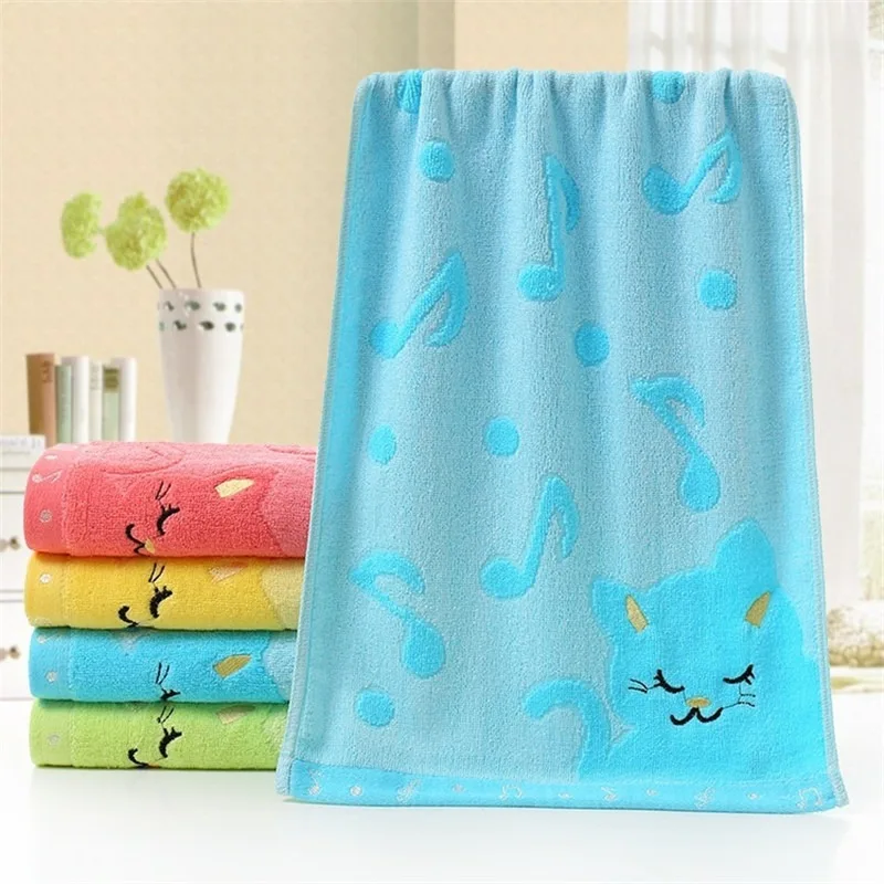 1pc Soft Children Baby Towel Washcloth Bathing Feeding Cartoon Cat Cotton for Newborn Infant Handkerchief Shower Cloth