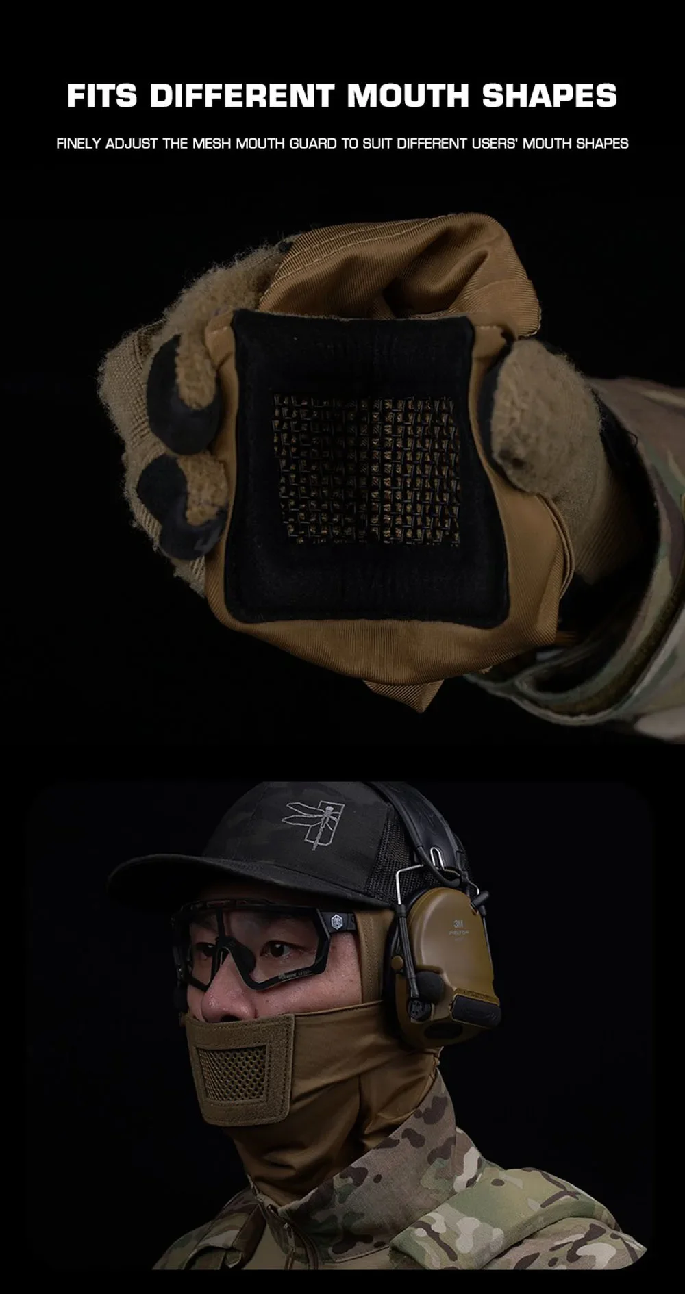 Airsoft-Maske für Herren, Sportmaske, Sturmhaube, Kopfbedeckung, Vollgesichtsschutz, Ritter-Kopfbedeckung für Paintball, Jagd, Sport, Radfahren – Detail 6