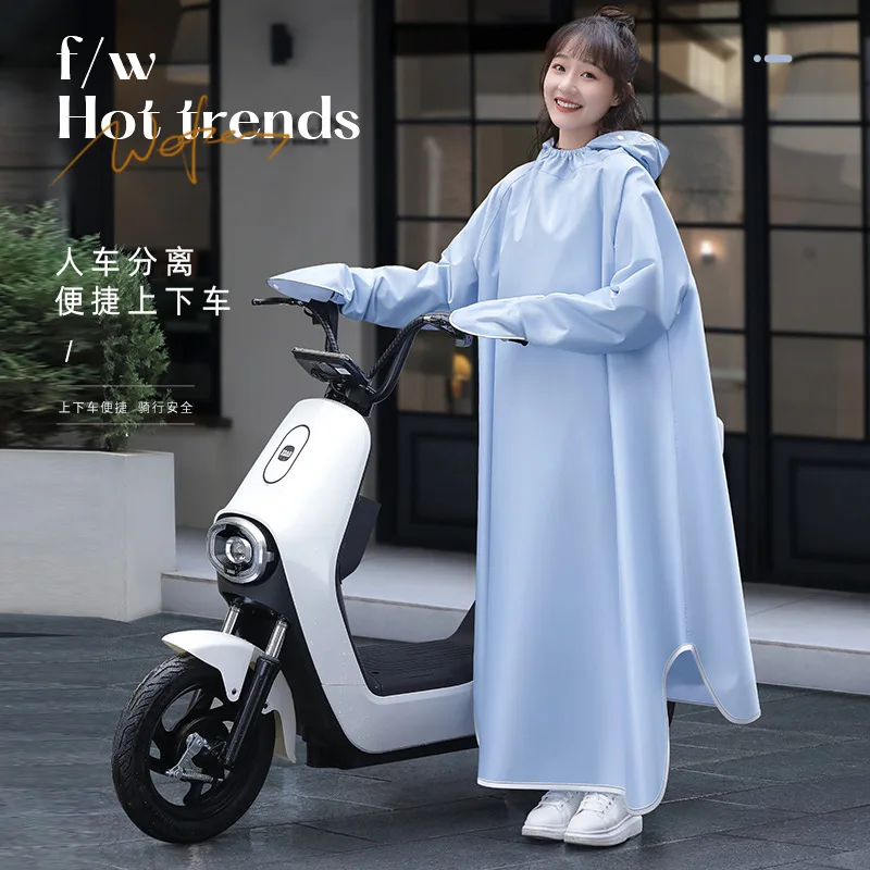 Long Waterproof Raincoat Outdoor Workwear Oxford Fabric Jumpsuit Rain Coat for Adult Hiking Motorcycle/Electric Bike Rain Poncho