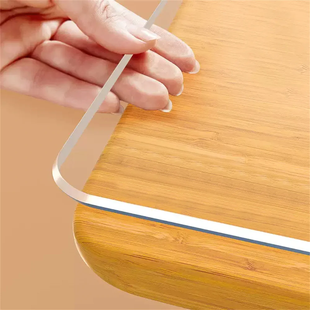 PVC transparent tablecloth with a thickness, heat-resistant, waterproof, and oil resistant dining table mat, 1pc