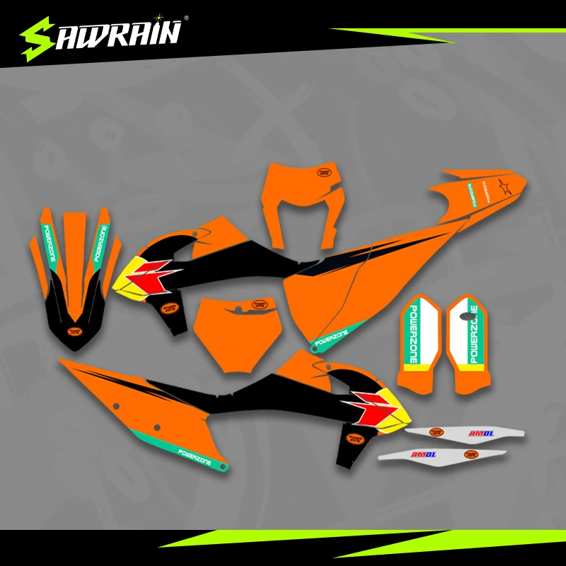 

Sawrain Motorcycle Graphics Backgrounds Decal Stickers Kits for KTM EXC XCW SXF 19-22SXF 20-23EXC 010