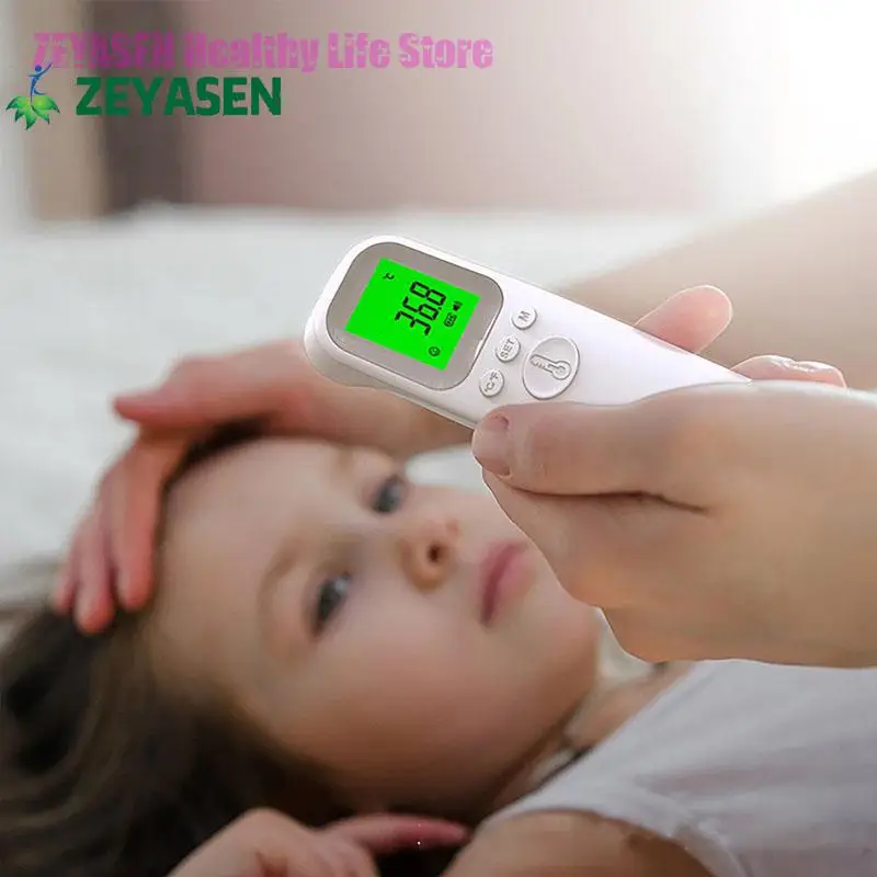 Zeyasen Non-contact Handheld Forehead Thermometer Digital Infrared Thermometer Quick Fever Measurement Accurate Reading For Baby