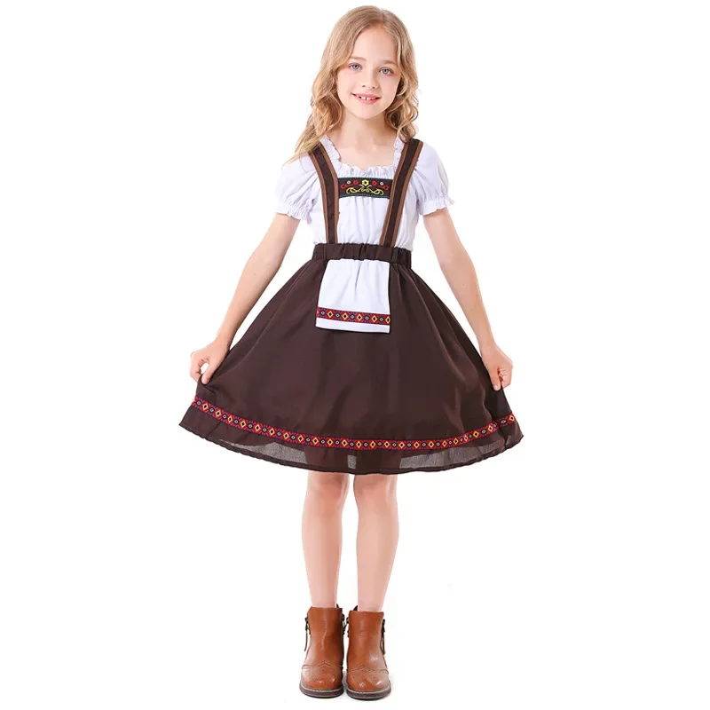 

Children's Boys Girl Oktoberfest Costumes Bavarian Dirndl Dress Kids Lederhosen Cosplay Carnival Party Halloween Fancy Dress