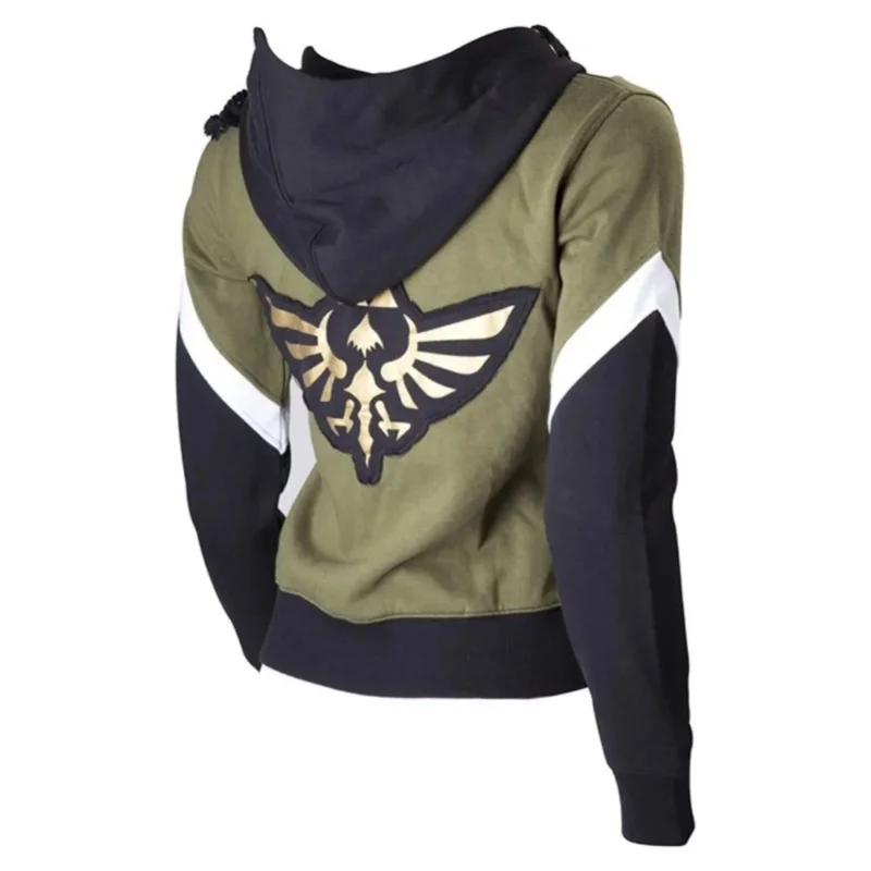 The Adventure of Link Crest of Hyrule Zip Up Top Link Hoodie Hooded Sweater Cosplay Costume Jacket Woman JS2938