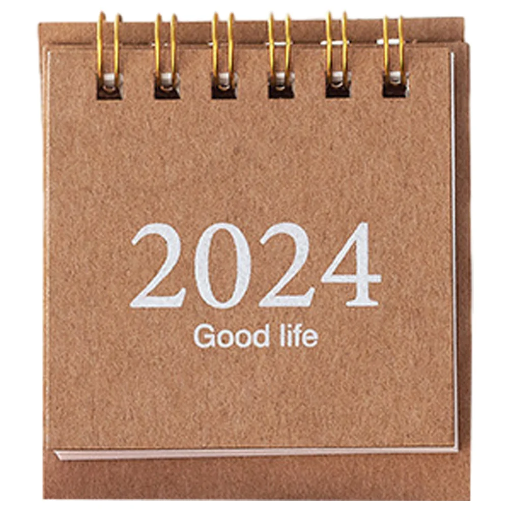 

1pc Mini Desktop 2024 Paper Compact Size Standing Desk Calendar For Home Office Tabletop Use Decorative Small Calendar