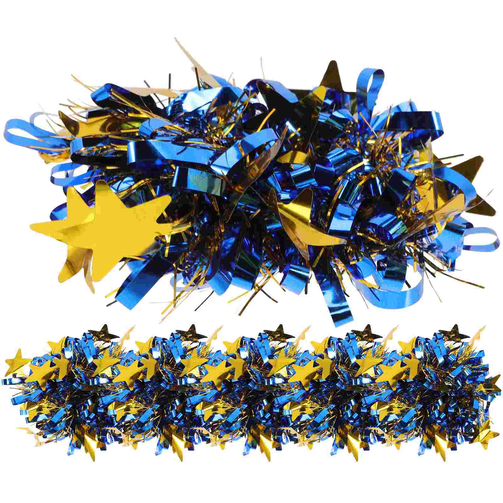 6 Pcs Cheerleading Balls Dance Pompoms Blue and Gold Glitter Cheerleaders Squad Accessories Child