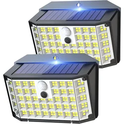Solar Outdoor Lights 176 LED Solar Powered Motion Sensor Flood Lights IP65 Waterproof 3 Modes Wall Lamp For Outside Porch Yard