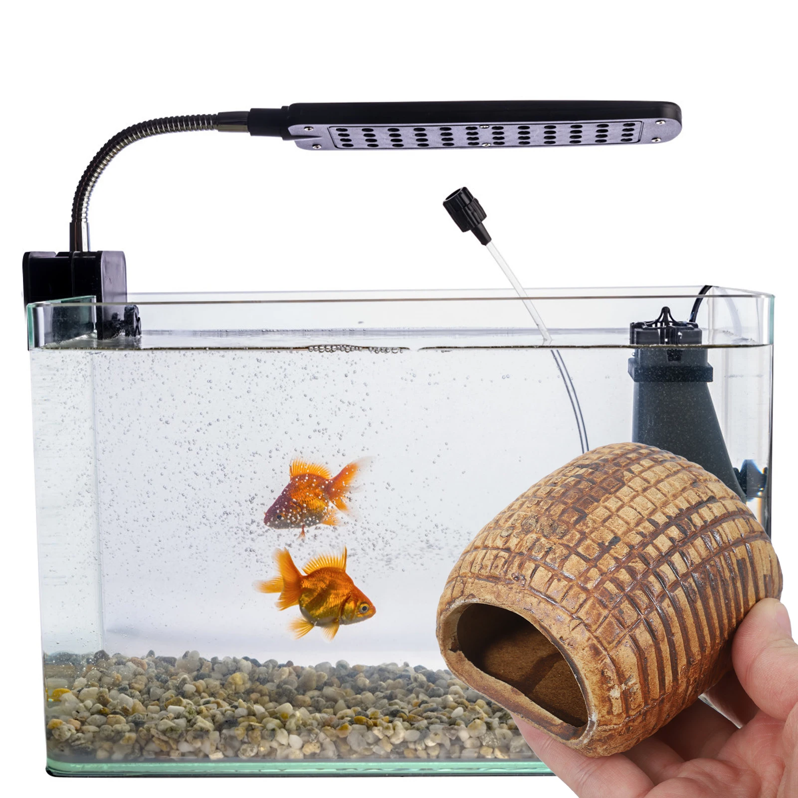 

Aquarium Fish Hideout Shelter Ceramic Cylinder Cave for Breeding and Resting Fish Tank Decor Shrimp Breeding Hideout Habitat