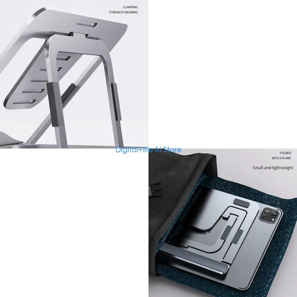 E06D Foldable Tablet Bracket Stand Foldable Hollowed Notebook Holder for 7-13inches