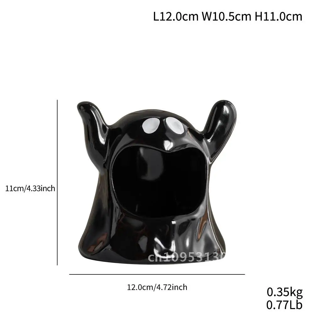 Cute Ghost Multicolor Ceramic Candle Holder Crafts Halloween Atmosphere Decorative Ornaments