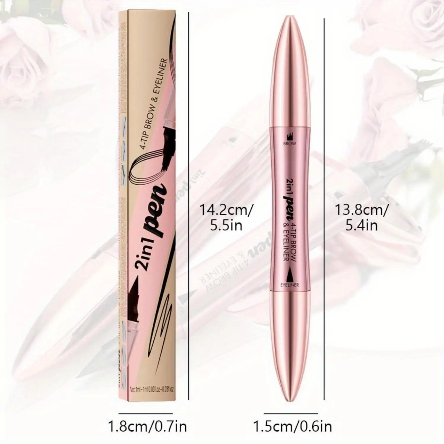 2-in-1 magisch wenkbrauwpotlood, verbeterde wenkbrauwcontourpen Waterdichte 3D Microblading wenkbrauwpotlood Contouring Pen