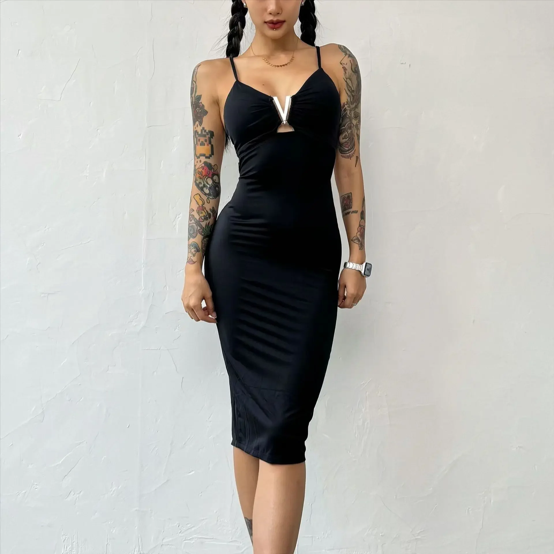 

Фитнес-спортивное платье Casu al, женское платье с красивой спиной, сексуальная юбка на бедрах Cloud Feeli ng, дышащая, высокоэластичная